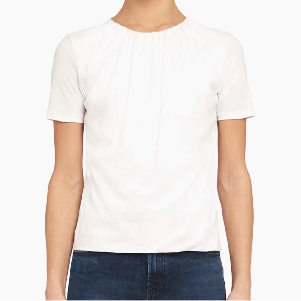 Theory Gathered Apex Tee in White size Medium